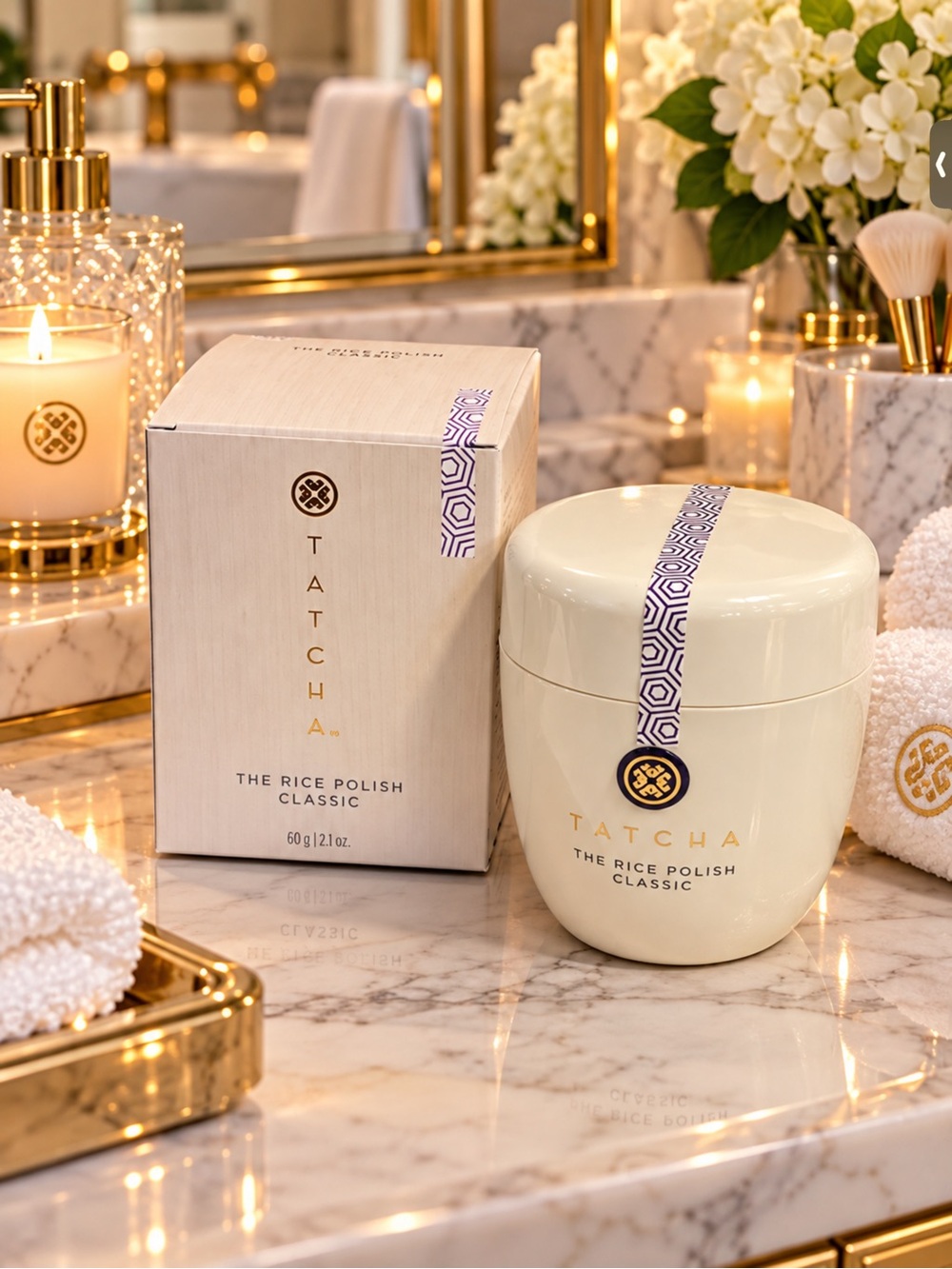 Tatcha Cream and Gold Rice Polish Classic Exfoliant